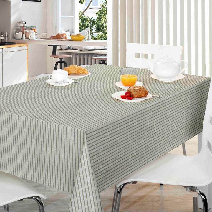 Sage Stripe Vinyl Oil Cloth