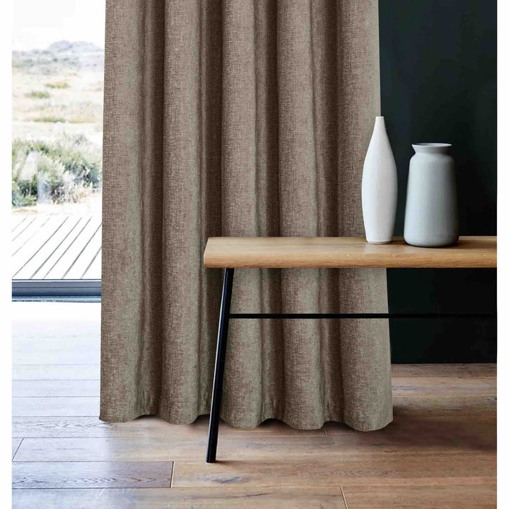 Sundour Amberley Eyelet Curtains - Earth