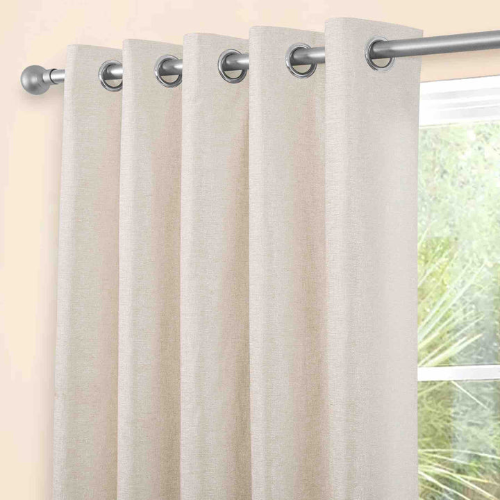 Sundour Amberley Eyelet Curtains - Natural