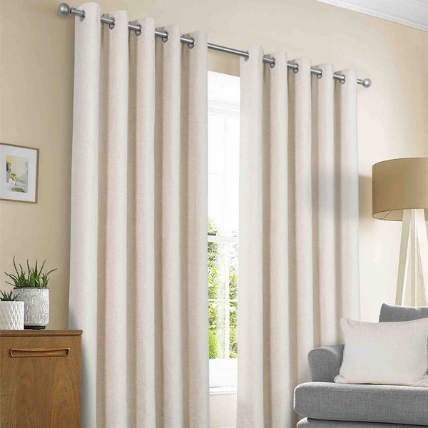 Sundour Amberley Eyelet Curtains - Natural