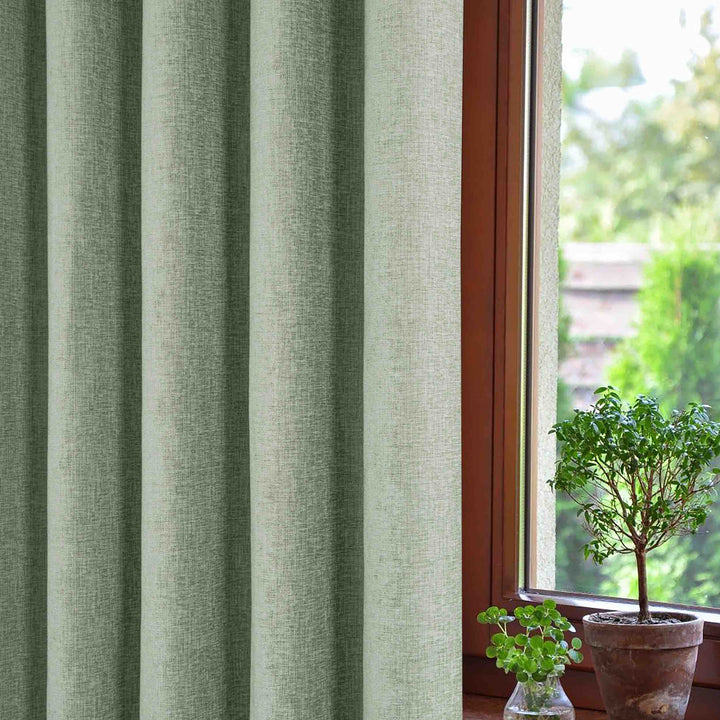 Sundour Amberley Eyelet Curtains - Sage