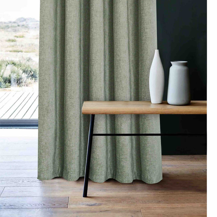 Sundour Amberley Eyelet Curtains - Sage