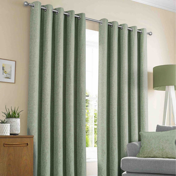 Sundour Amberley Eyelet Curtains - Sage