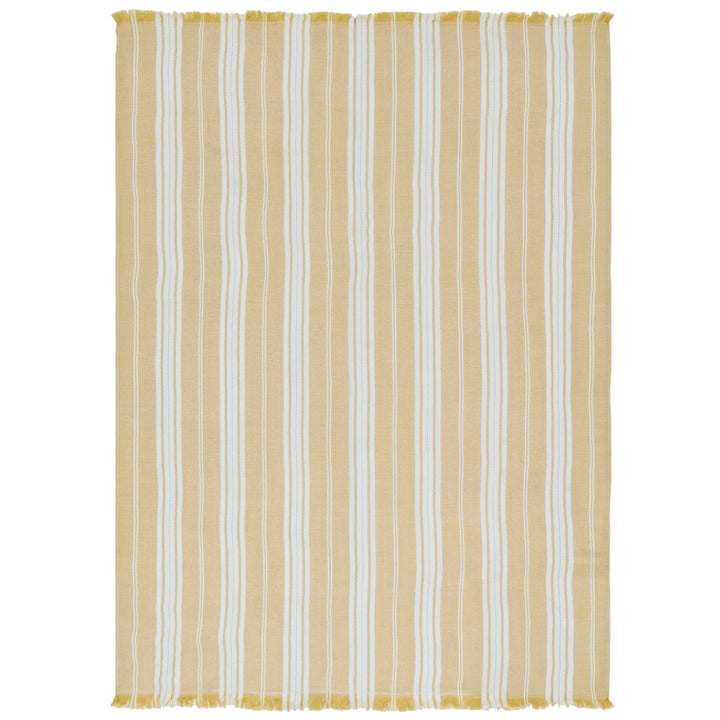 Laura Ashley Ardley Stripe Throw - Ochre