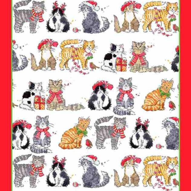 Christmas Cats Tea Towel