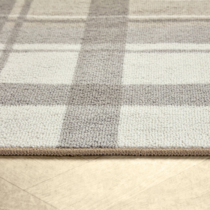 Fusion Balmoral Check Washable Rug - Natural