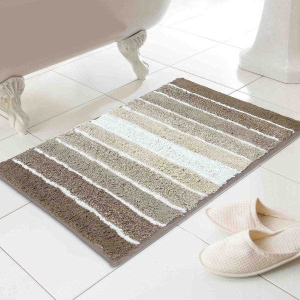 Tonal Stripe Bath Mat - Natural