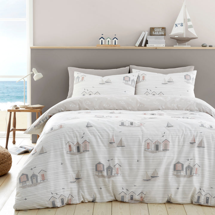 Fusion Beach Huts Duvet Cover Set - Natural