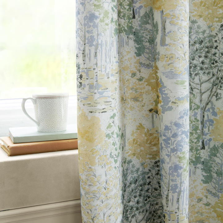 Laura Ashley Bernwood Eyelet Curtains - Ochre Yellow