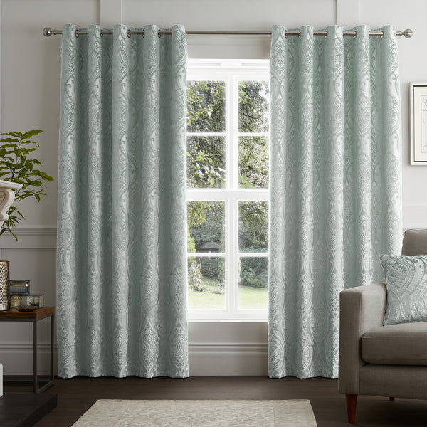 Curtina Chateau Eyelet Curtains - Duck Egg