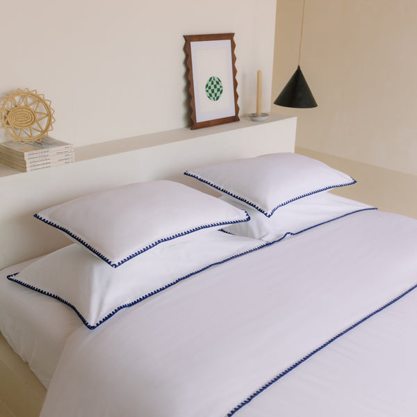 Cascais Percale 400TC Duvet Cover - Dark Blue