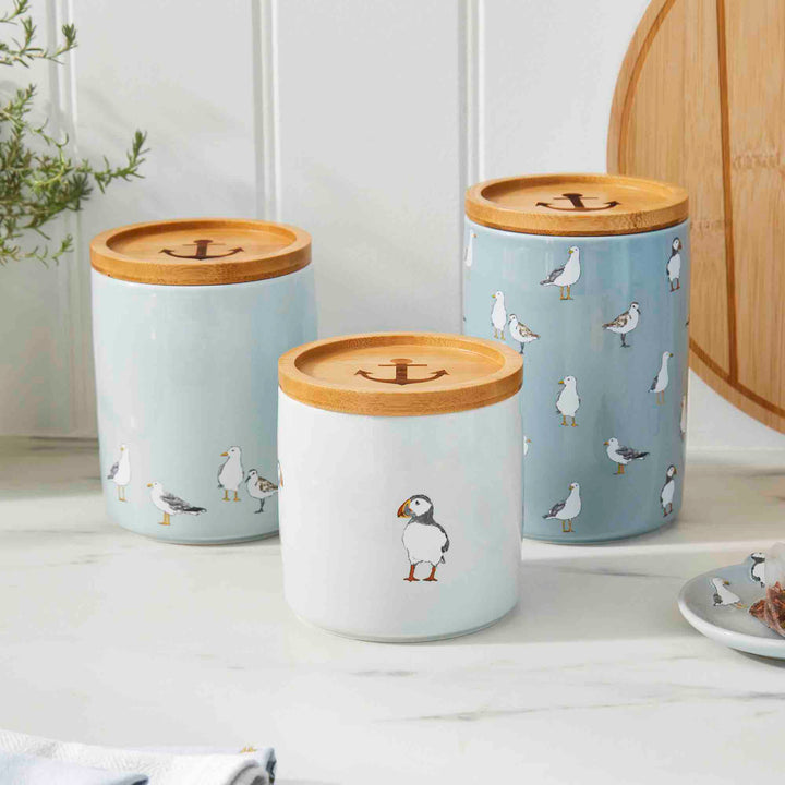 Coastal Birds Large Ceramic Canister