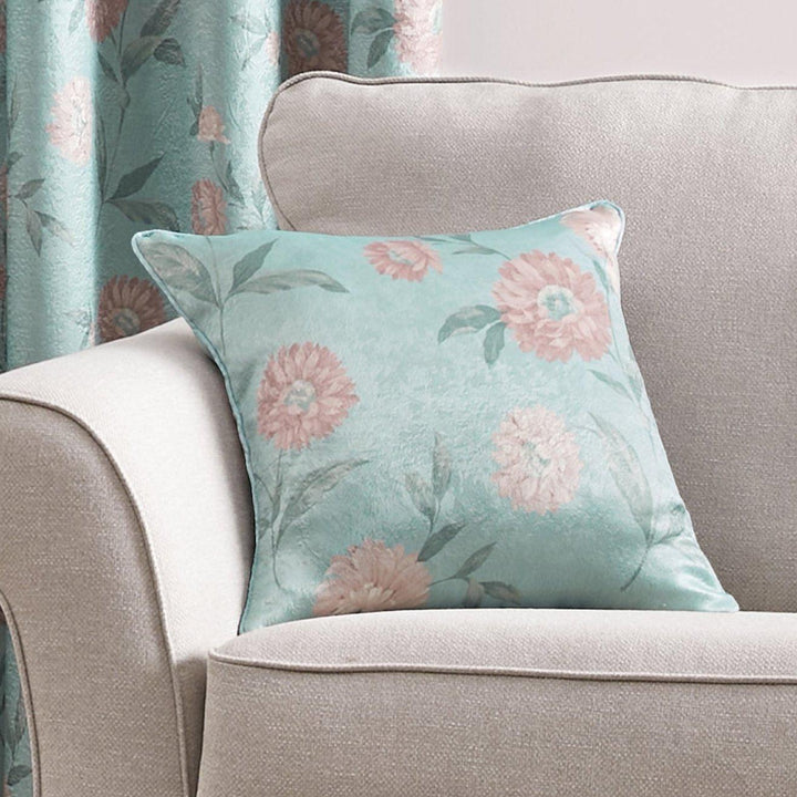 Dreams & Drapes Dahlia Cushion - Duck Egg