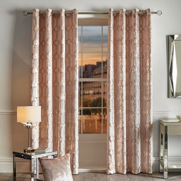 Curtina Darla Eyelet Curtains - Blush