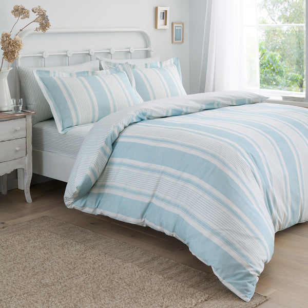 Dreams & Drapes Finlay Stripe Duvet Cover Set - Blue