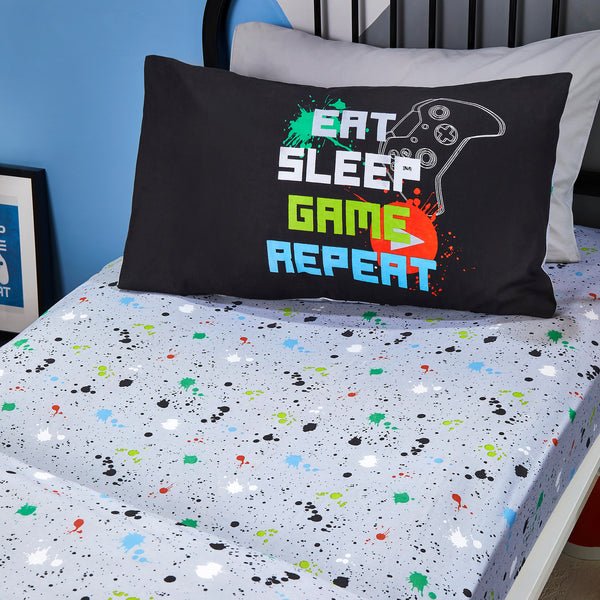 Bedlam Game Fitted Bed Sheet - Black