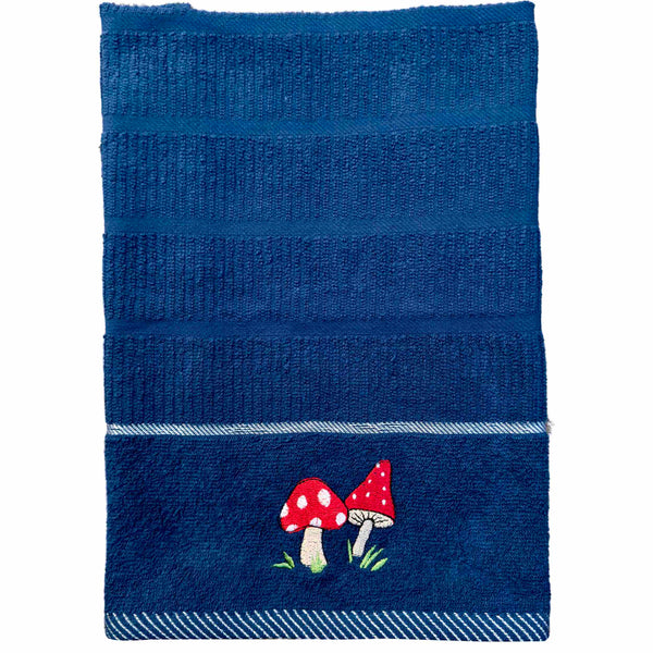 Mushrooms Kitchen Towels - Navy