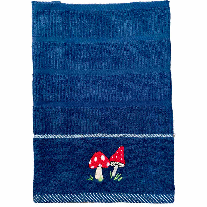 Mushrooms Kitchen Towel - Navy