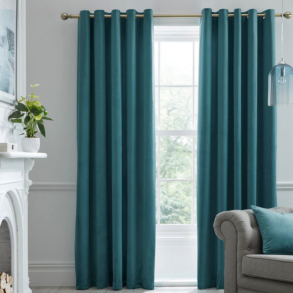 Laurence Llewelyn-Bowen Montrose Eyelet Curtains - Teal