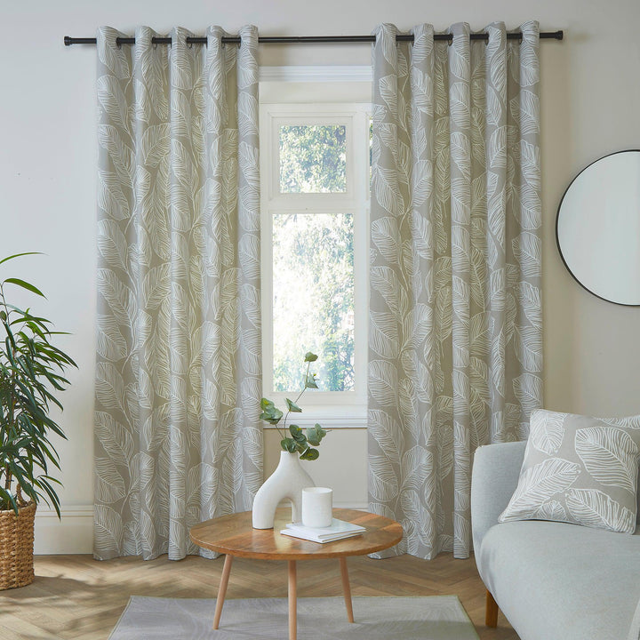 Fusion Matteo Eyelet Curtains - Natural