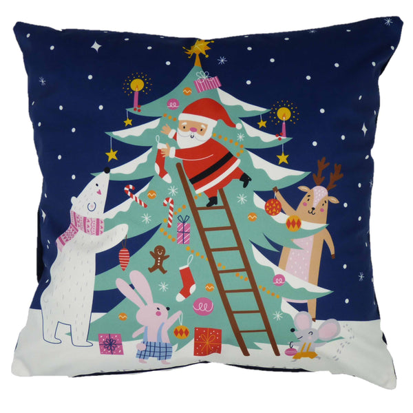 Merry Christmas Filled Cushion - Navy