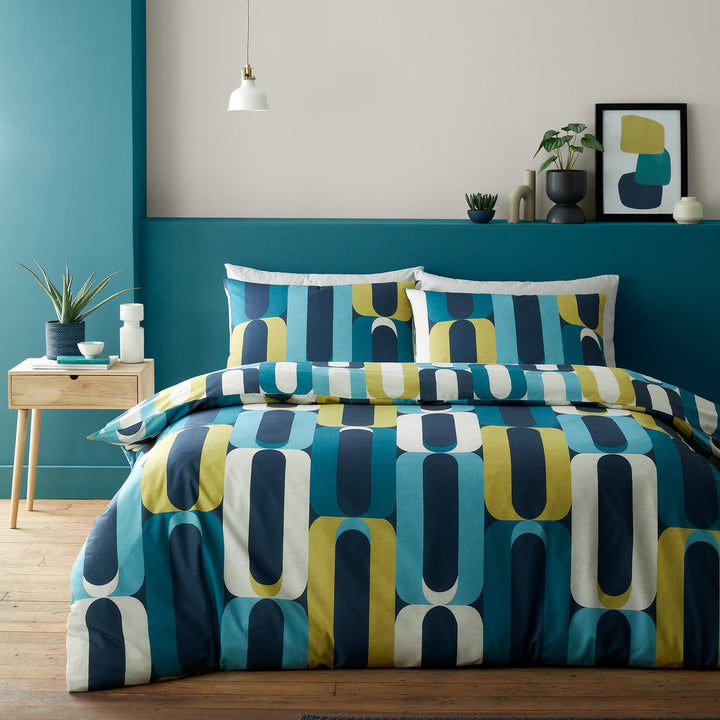 Fusion Orea Duvet Cover Set - Blue