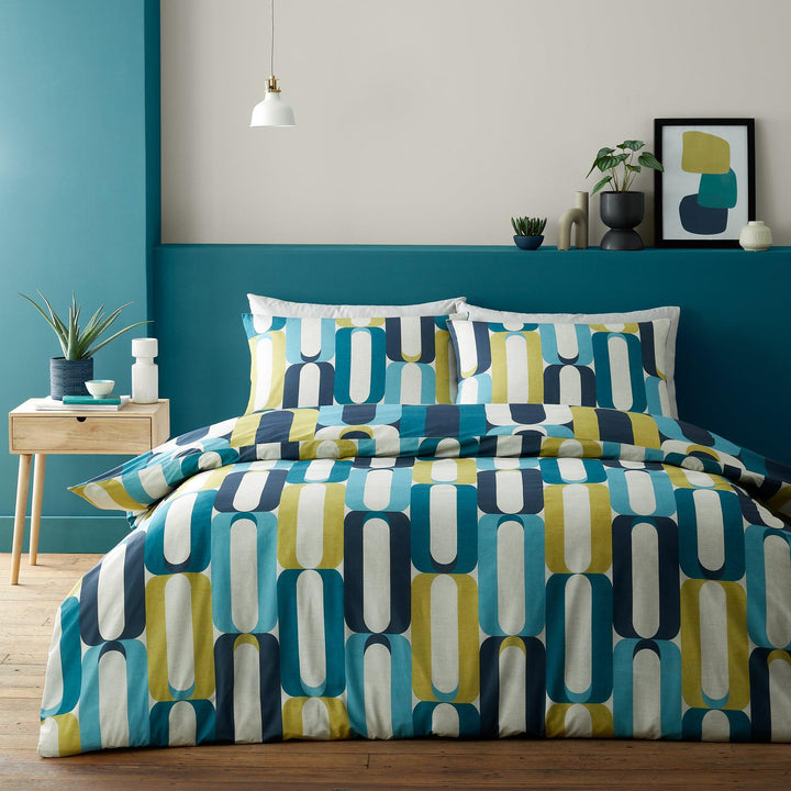 Fusion Orea Duvet Cover Set - Blue