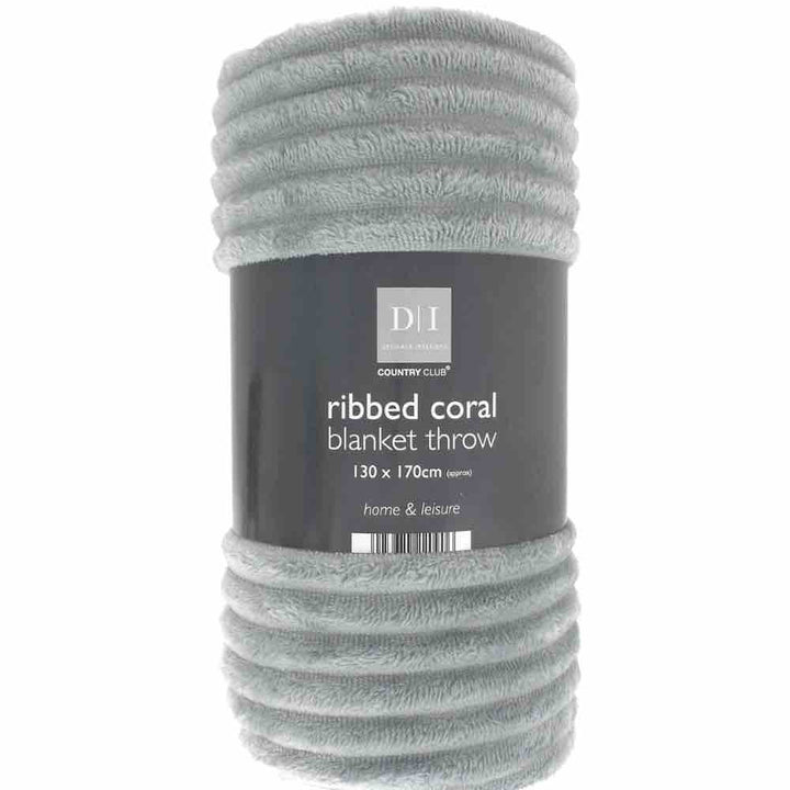 Ribbed Coral Fleece Throw - Natural