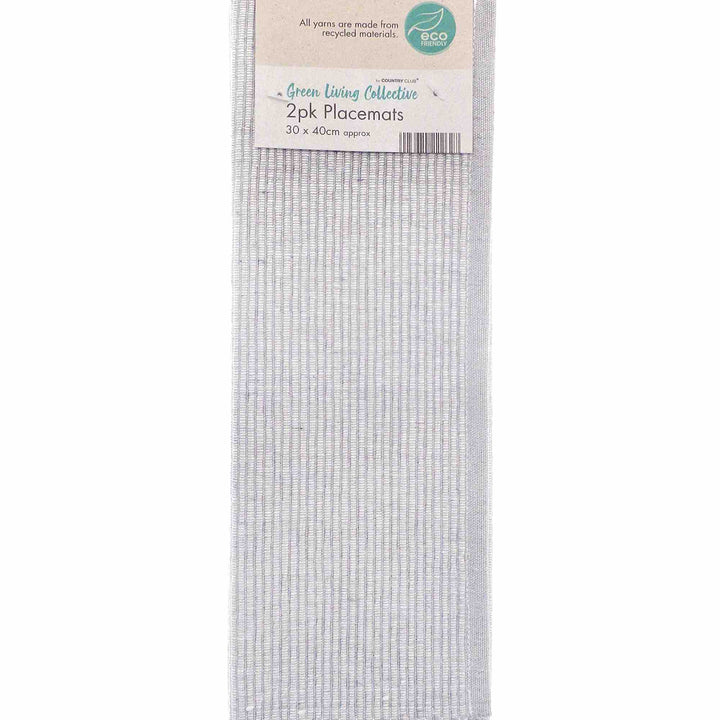 Green Living Woven Ribbed Table Linen - Grey