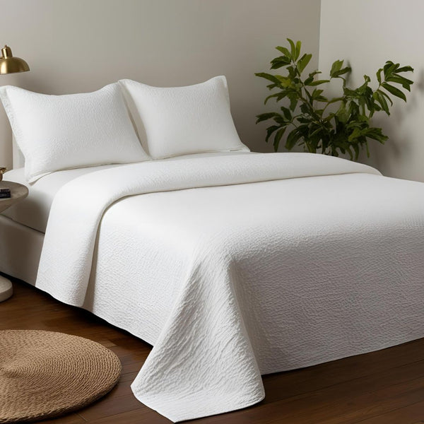 Napoli Cotton Matelasse Bedspread - White