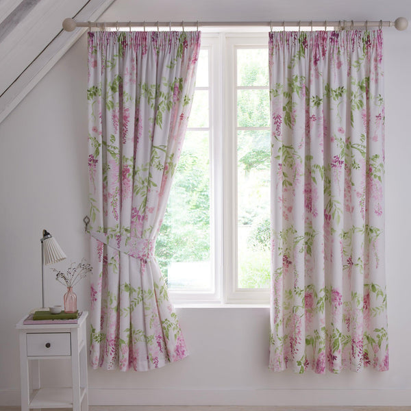 Dreams & Drapes Wisteria Pencil Pleat Curtains - Pink