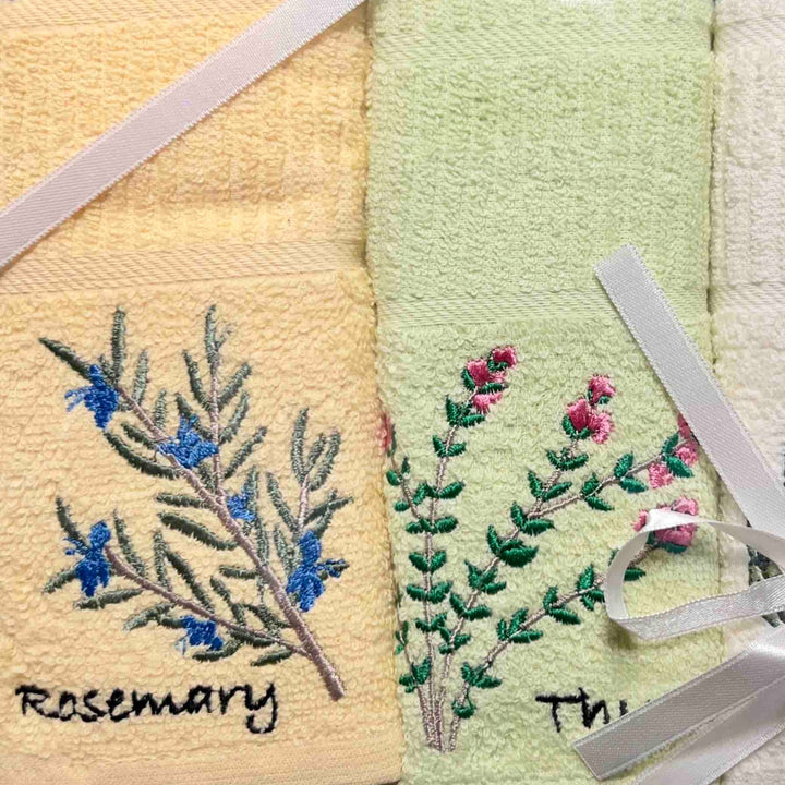 New Herbs 3pc Embroidered Kitchen Towels