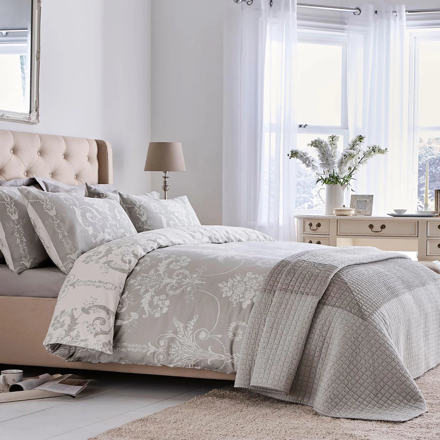 Laura Ashley Josette Duvet Cover Set - Dove Grey – Williamsons Factory Shop