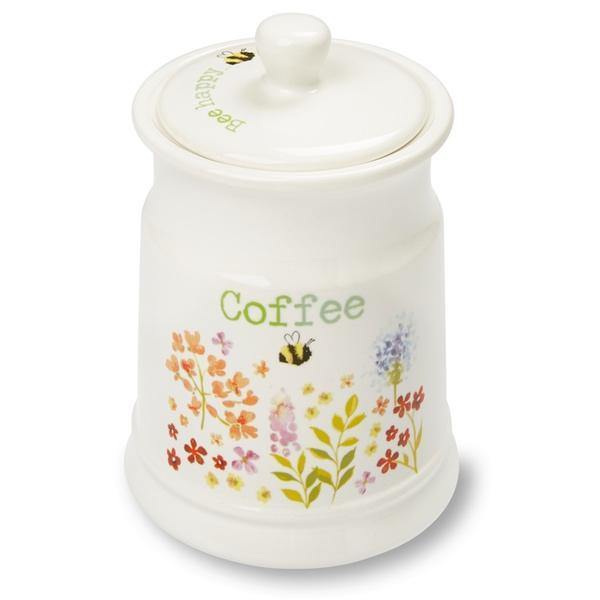 Bee Happy Ceramic Coffee Canister