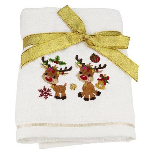 Bellissimo Reindeer Xmas Festive Hand Towel