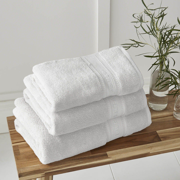 Laura Ashley Luxury Cotton Embroidered Towel - White