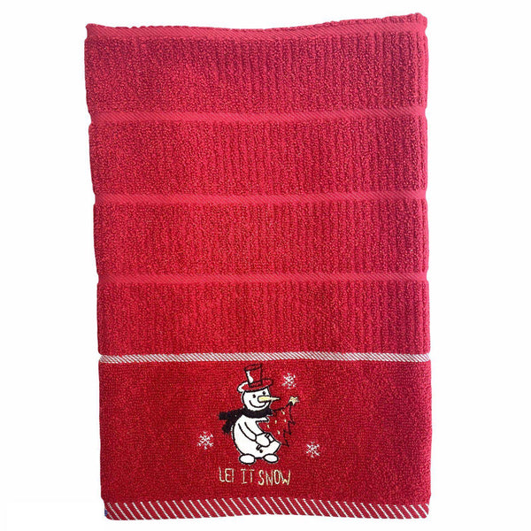 Let It Snow Kitchen Towel - Red