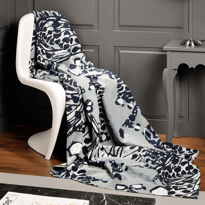 Marsh Jacquard Cotton Throw - Blue