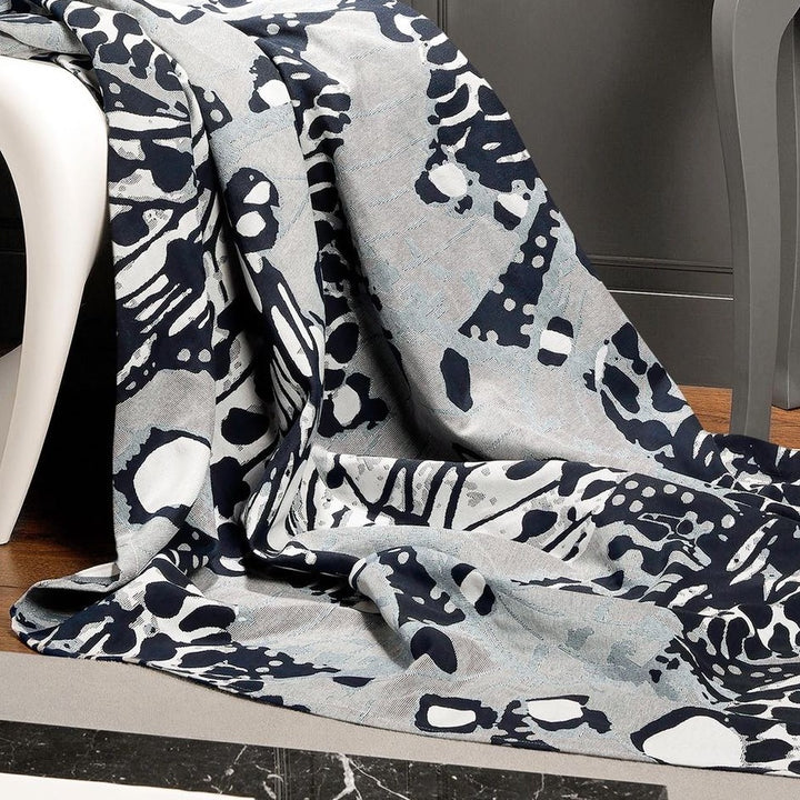 Marsh Jacquard Cotton Throw - Blue