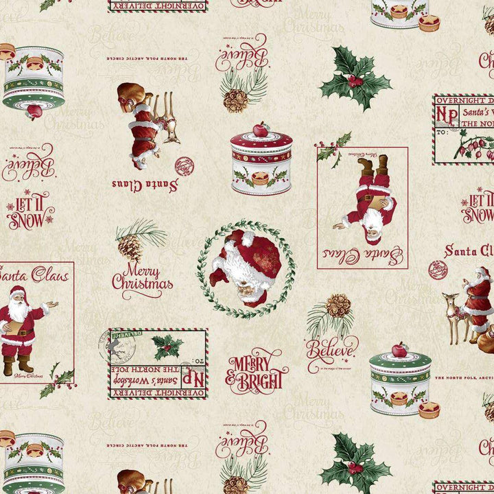 Santa Slogan Christmas Vinyl Oil Cloth